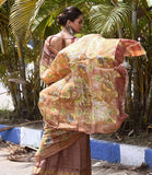 Handpainted Tussar Silk Saree(Pre-Order)-014 - indeloom