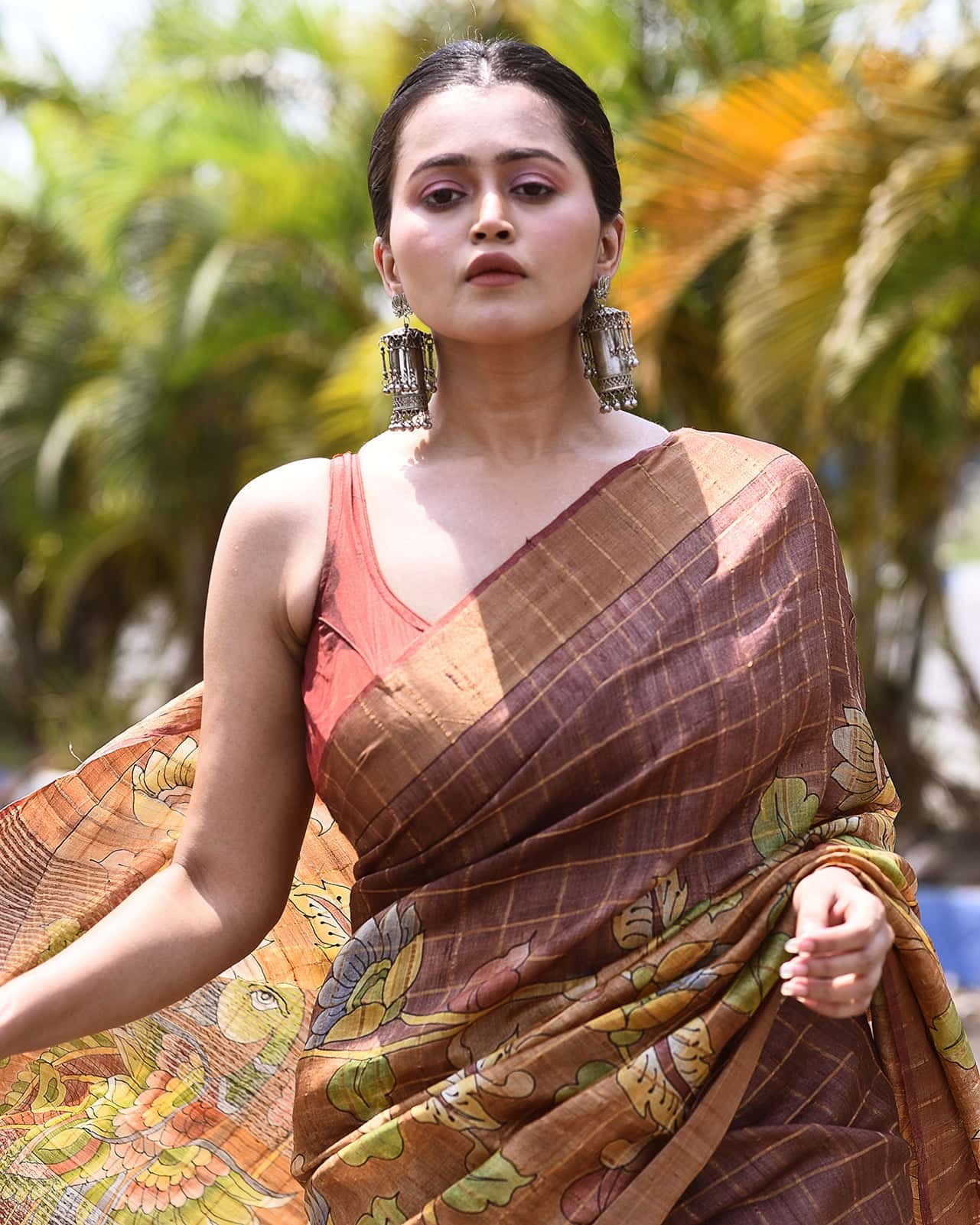 Handpainted Tussar Silk Saree(Pre-Order)-014 - indeloom