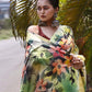 Handpainted Mulberry Handloom Silk Saree-002 - indeloom