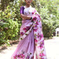 Handpainted Mulberry Handloom Silk Saree-012 - indeloom