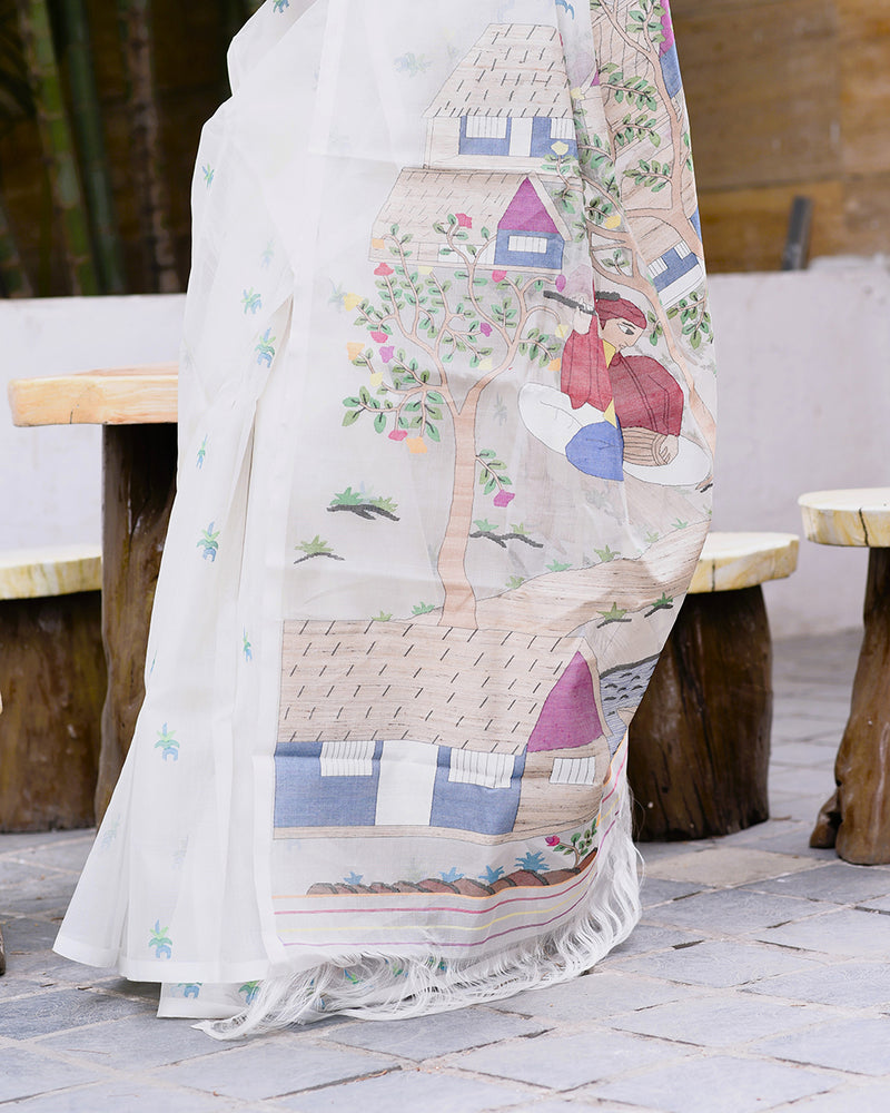 Jamndani Inspired By Rural Indian Life with Intricate Motifs-006
