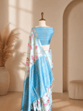 Exclusive Printed Tussar Semi Silk Saree | Beige