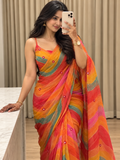 Classic Fancy Georgette Saree | Orange