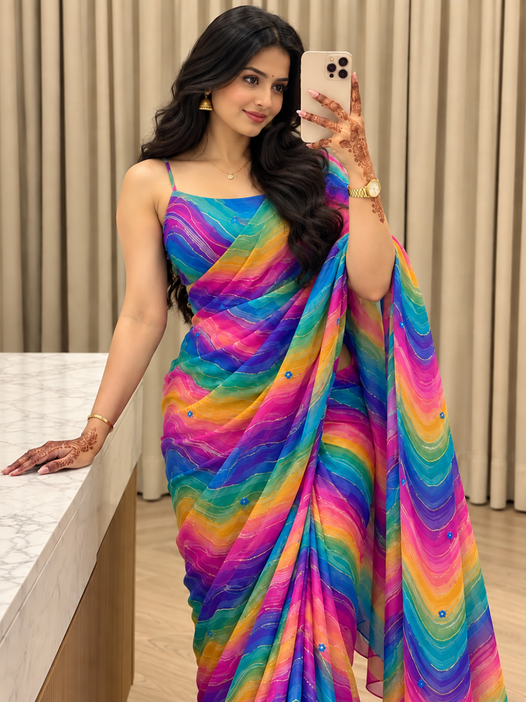 Classic Fancy Georgette Saree | Blue