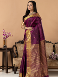 Handloom Kanjivaram Silk Saree | Deep Purple