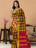 Handloom Kanjivaram Silk Saree | Multicolour Checks