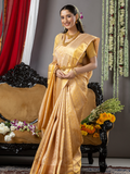 Handloom Kanjivaram Silk Saree | Champagne Gold
