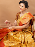 Handloom Kanjivaram Silk Saree | Antique Gold