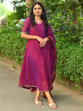 Handloom Narayanpet Cotton Unstitched 2-Piece Kurti | Fuchsia
