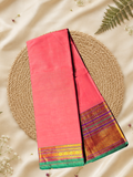 Handloom Narayanpet Cotton Saree | Coral
