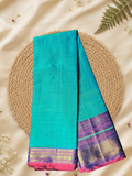 Handloom Narayanpet Cotton Saree | Peacock Blue
