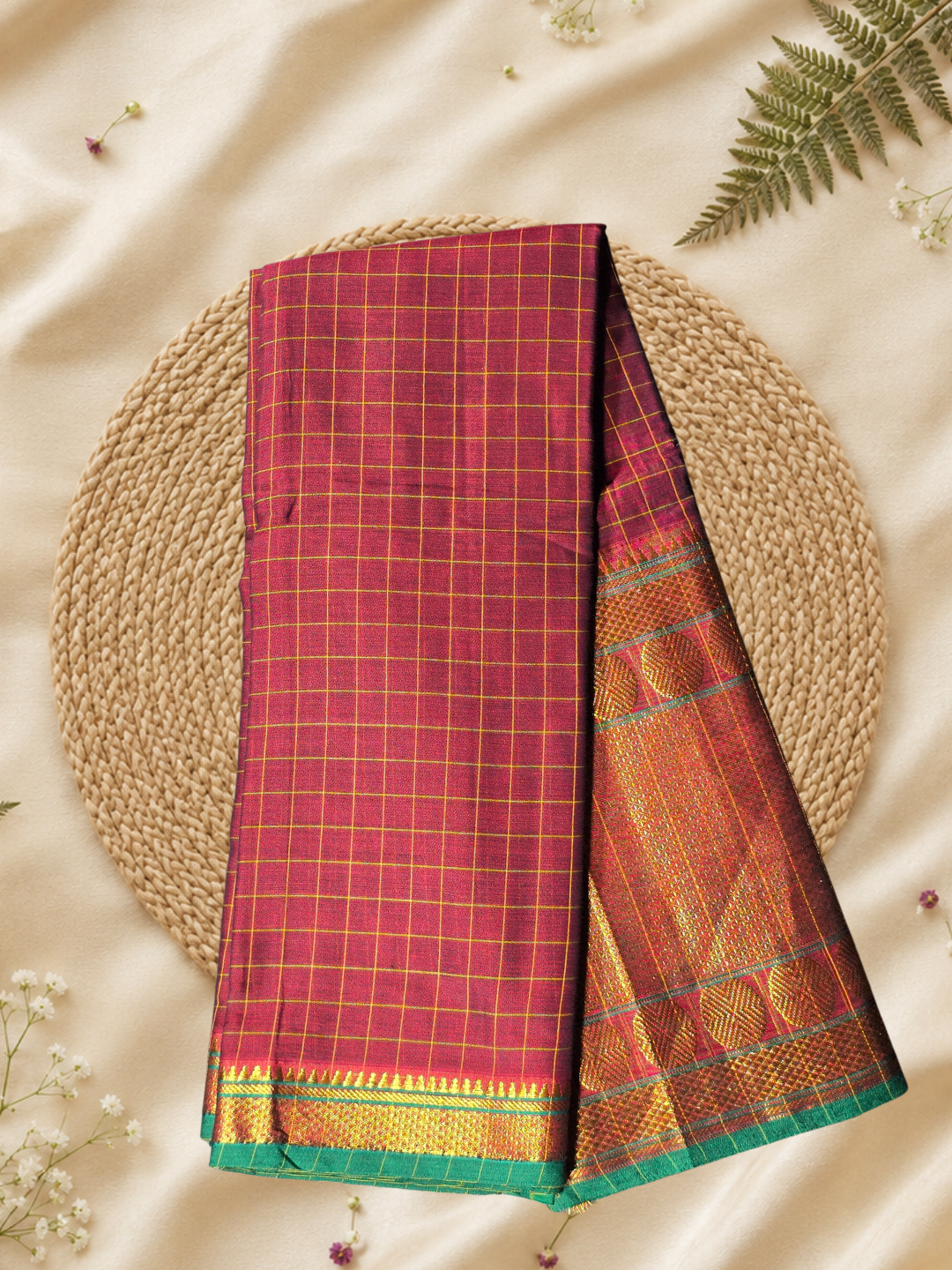Handloom Narayanpet Cotton Saree | Maroon