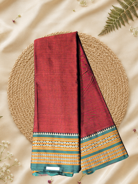 Handloom Narayanpet Cotton Saree | Maroon