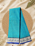 Handloom Narayanpet Cotton Saree | Peacock Blue
