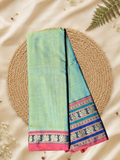 Handloom Narayanpet Cotton Saree | Light Teal