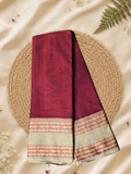 Handloom Narayanpet Cotton Saree | Wine Maroon