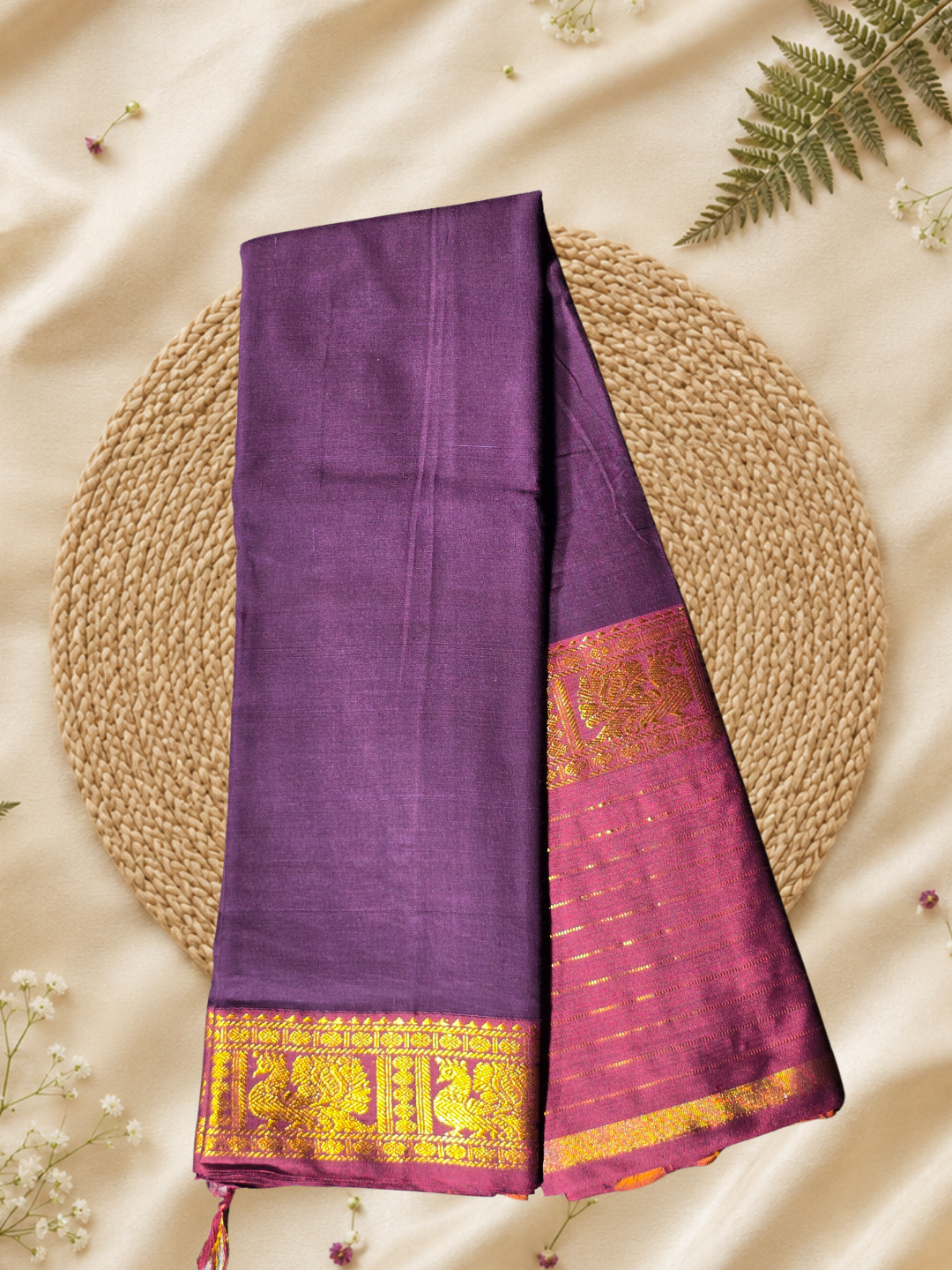 Handloom Narayanpet Cotton Saree | Purple