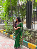 Handloom Narayanpet Cotton Saree | Emerald Green