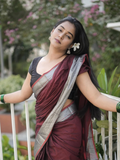 Handloom Narayanpet Cotton Saree | Wine Maroon