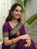 Handloom Narayanpet Cotton Saree | Royal Purple