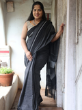 Handloom Narayanpet Cotton Saree | Black