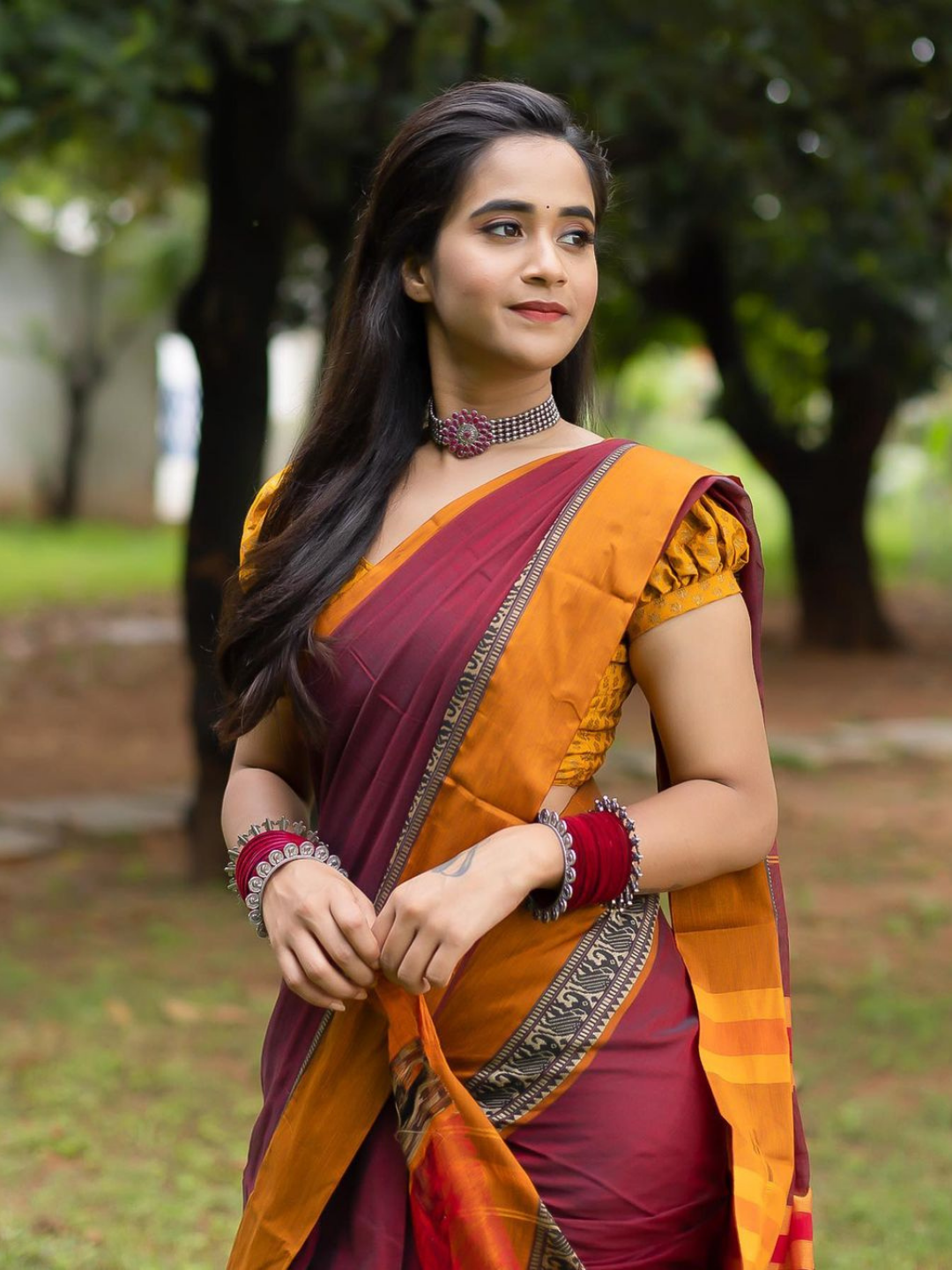Handloom Narayanpet Cotton Saree | Deep Maroon