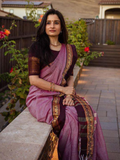 Handloom Narayanpet Cotton Saree | Dusty Mauve