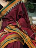 Handloom Narayanpet Cotton Saree | Deep Maroon