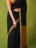 Handloom Narayanpet Cotton Saree | Black