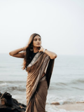 Handloom Narayanpet Cotton Saree | Taupe Brown
