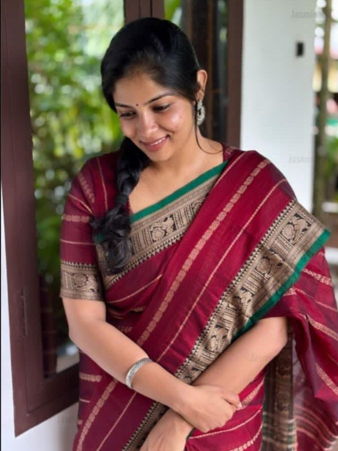 Handloom Narayanpet Cotton Saree | Wine Maroon