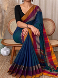 Handloom Narayanpet Cotton Saree | Deep Blue