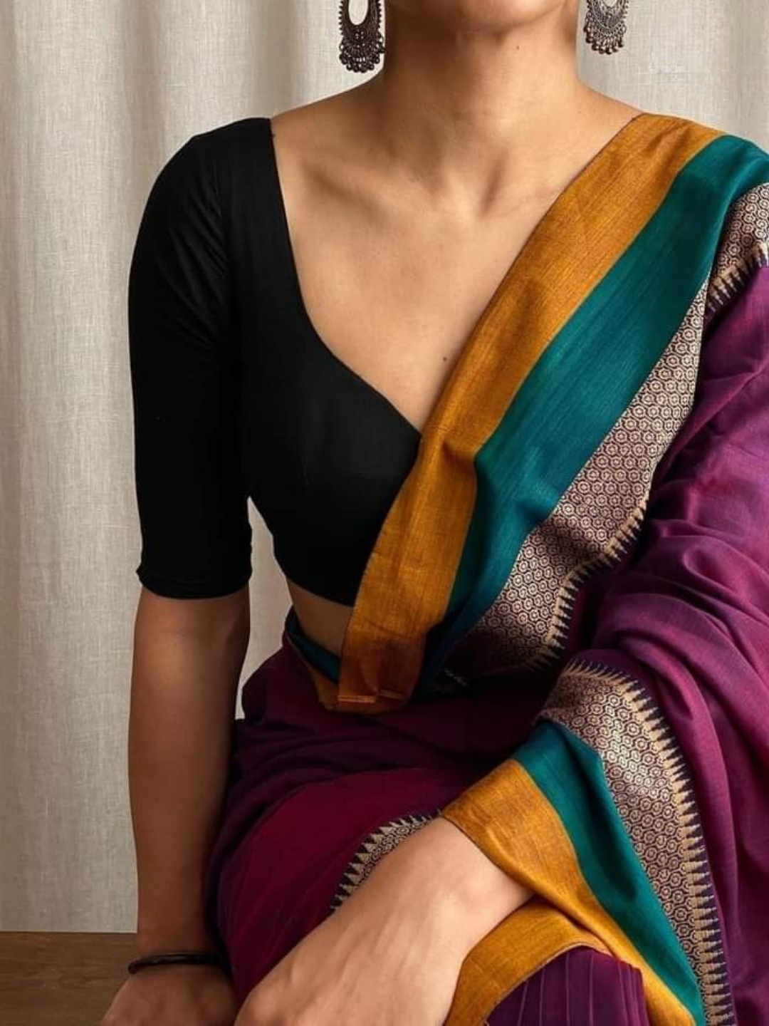 Handloom Narayanpet Cotton Saree | Deep Maroon
