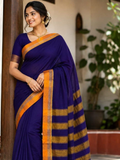 Handloom Narayanpet Cotton Saree | Royal Purple