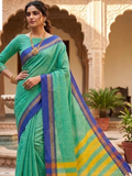 Handloom Narayanpet Cotton Saree | Aqua Mint