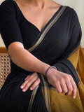 Handloom Narayanpet Cotton Saree | Black