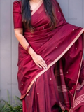 Handloom Narayanpet Cotton Saree | Deep Magenta