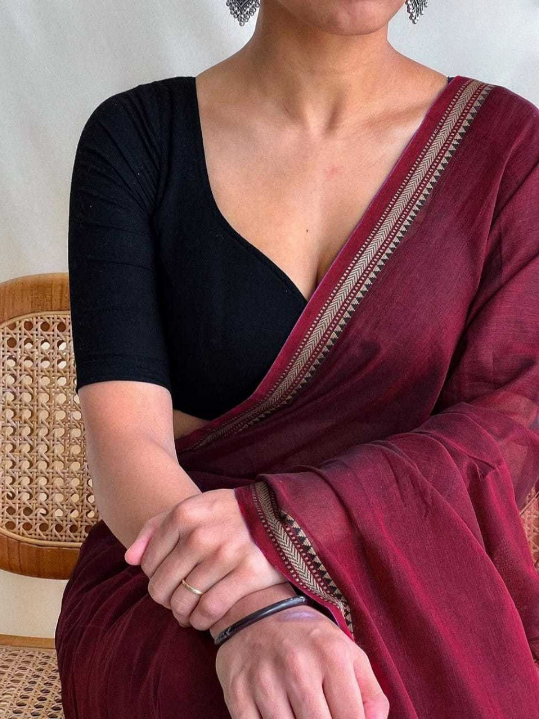Handloom Narayanpet Cotton Saree | Maroon