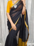 Handloom Narayanpet Cotton Saree | Black