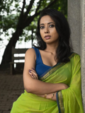 Handloom Narayanpet Cotton Saree | Lime Green
