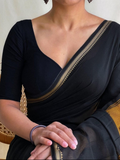 Handloom Narayanpet Cotton Saree | Black