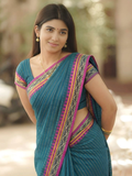Handloom Narayanpet Cotton Saree | Teal Blue