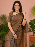 Handloom Narayanpet Cotton Saree | Coffee Brown