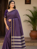 Handloom Narayanpet Cotton Saree | Royal Purple
