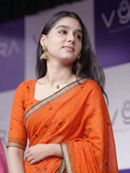 Handloom Narayanpet Cotton Saree | Orange