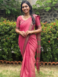 Handloom Narayanpet Cotton Saree | Dusty Pink