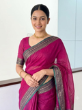 Handloom Narayanpet Cotton Saree | Magenta