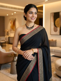 Handloom Narayanpet Cotton Saree | Black
