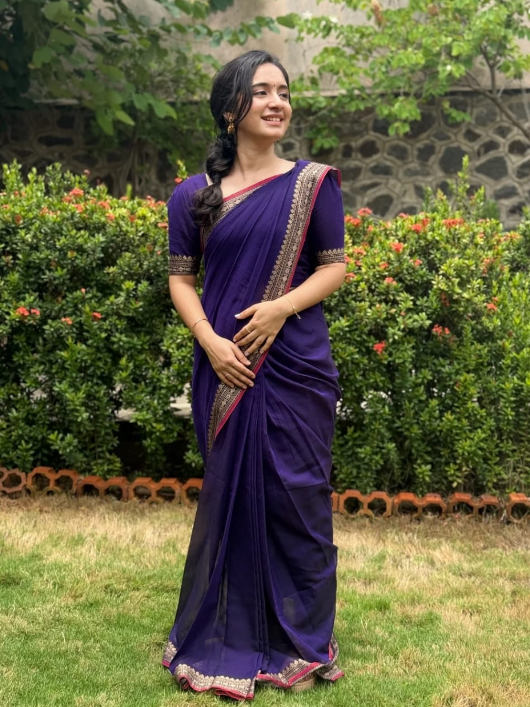 Handloom Narayanpet Cotton Saree | Deep Purple