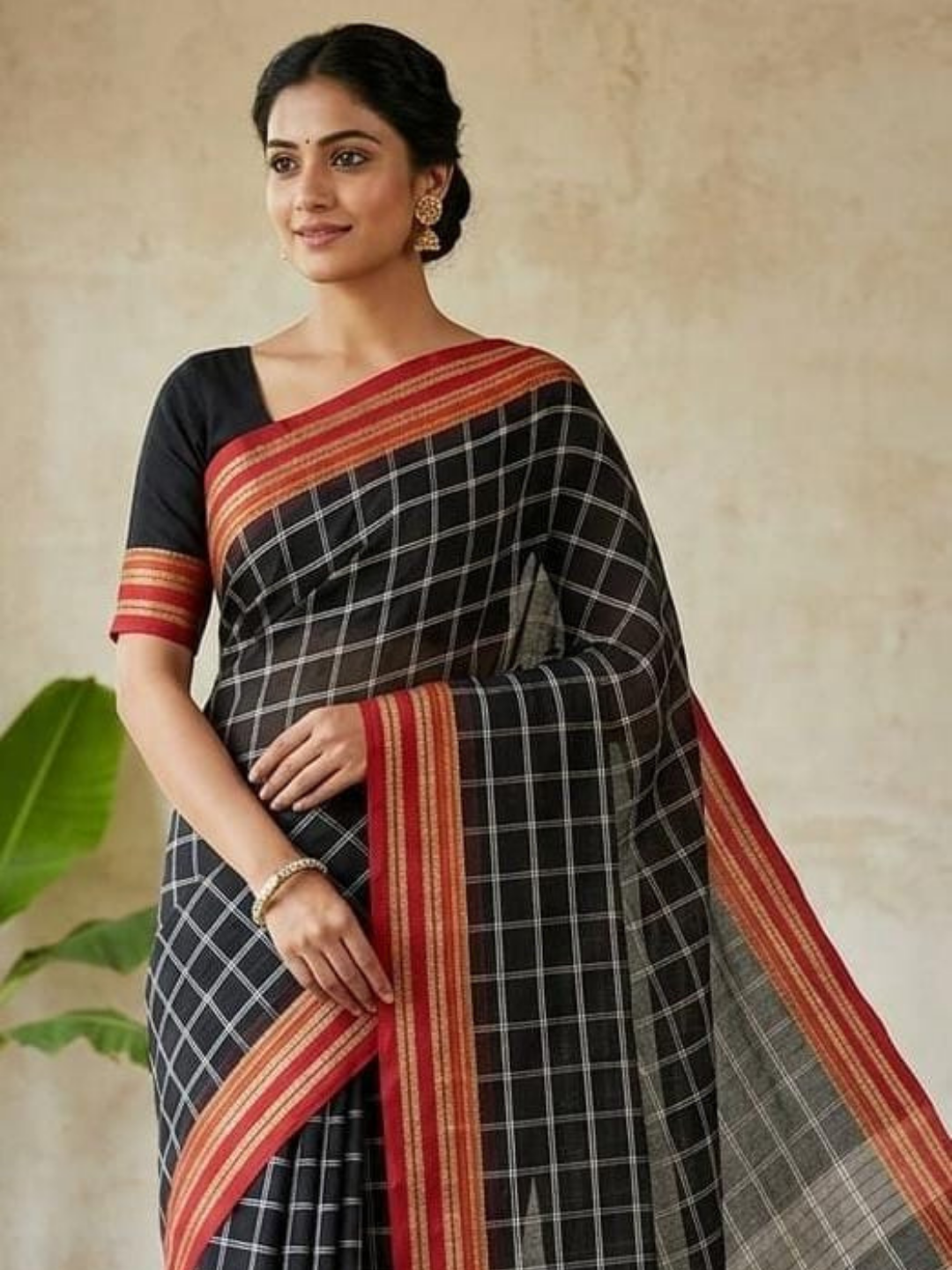 Handloom Narayanpet Cotton Saree | Black